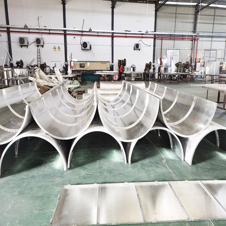 销售中心门头包柱铝单板造型幕墙圆弧铝单板铝单板