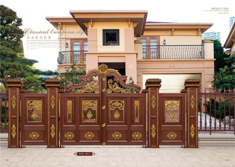 山东铝艺大门防盗门铝合金门别墅铝艺大门护栏亚坤金属铝艺