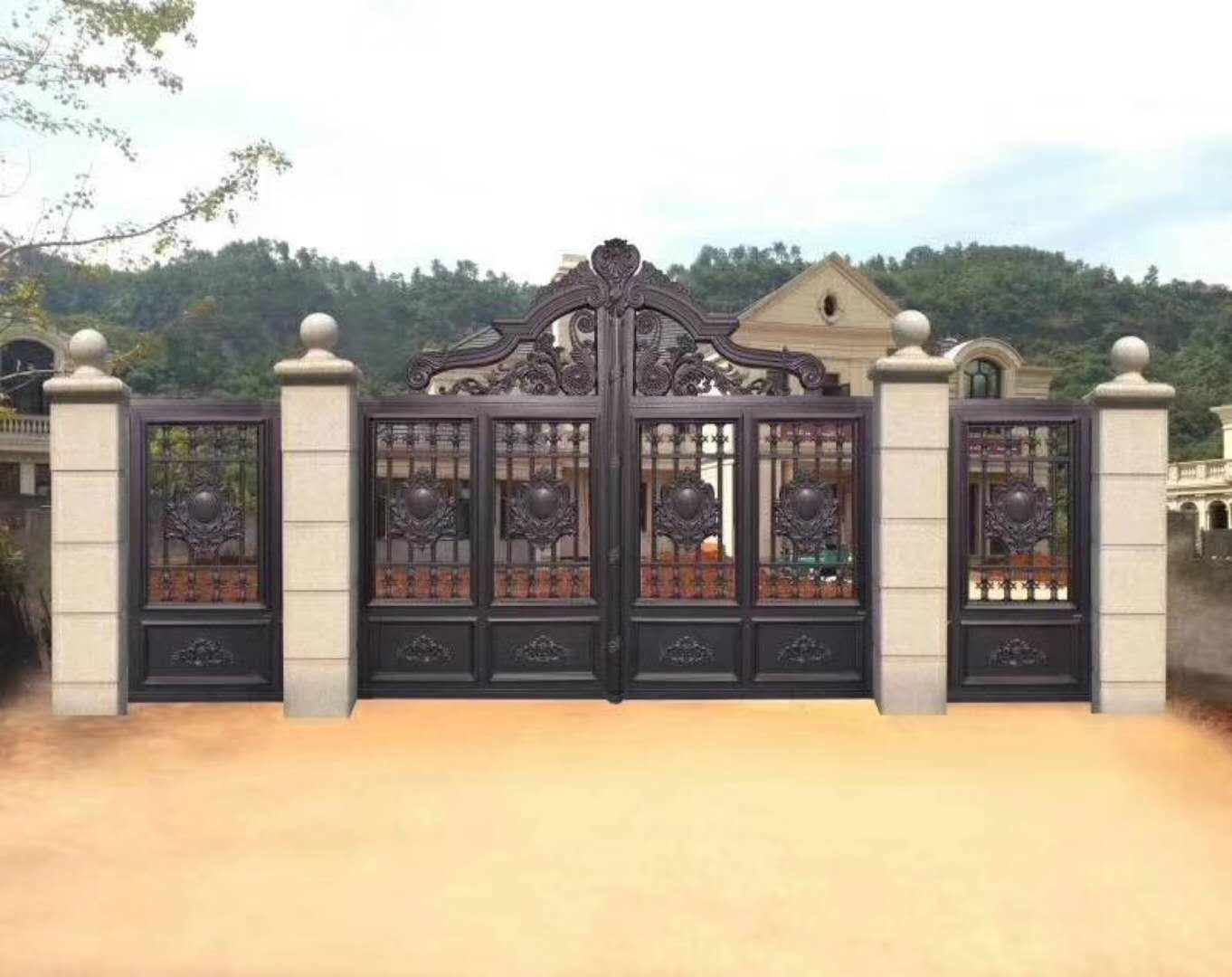 上海别墅门优质铝合金门亚坤铝艺防盗门长期生产销售金属制品