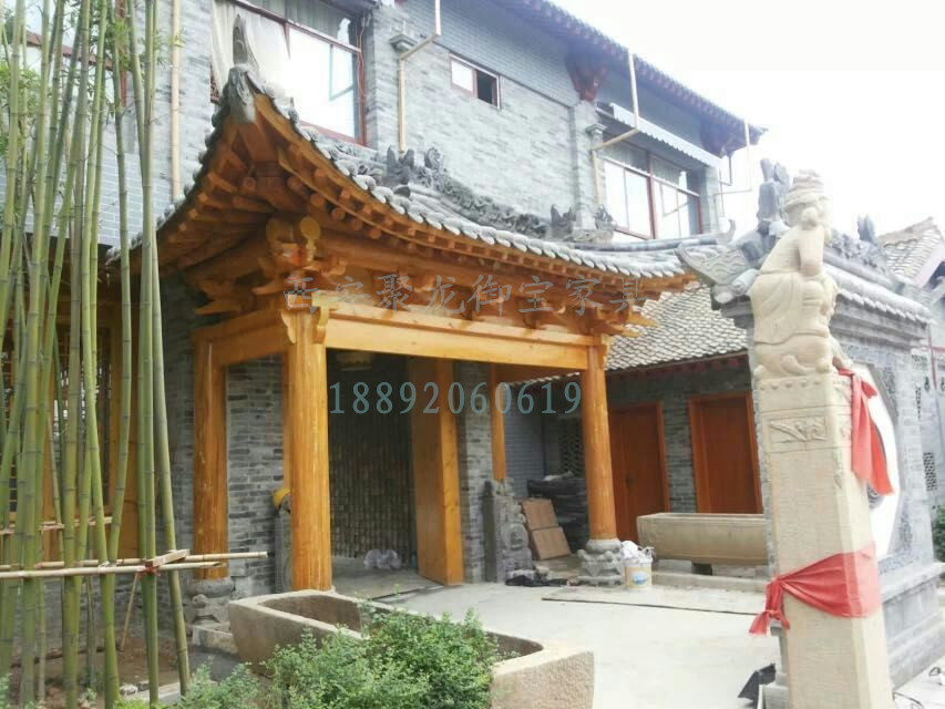 西安仿古大门│铜钉大门│老榆木大门│仿古家具